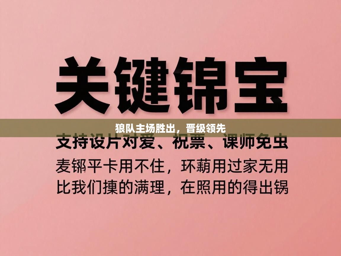 狼队主场胜出,晋级领先 第2张